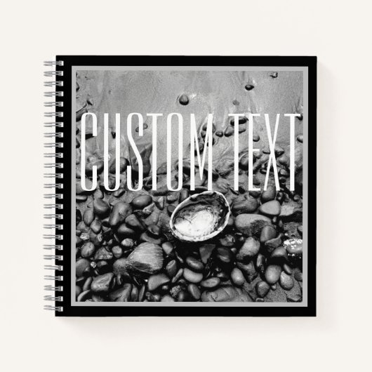 ELEGANTE SCHWARZ-WEISS STONE MUSCHEL STRAND NATURF NOTIZBLOCK (Vorderseite)