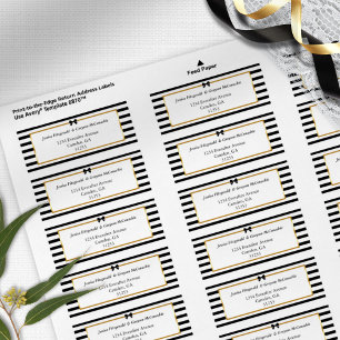 Elegante Schwarz-Weiß-Streifen-Goldene Hochzeitsad