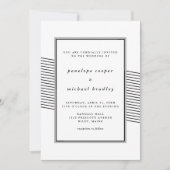 Elegante Schwarz-Weiß-Streifen Hochzeit Einladung (Vorderseite)