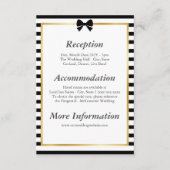Elegante Schwarz-weiß Stripe-Goldrahmen-Hochzeit Begleitkarte (Vorderseite)