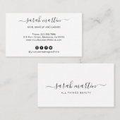 Elegante Schwarz-Weiß-Symbole für moderne soziale Visitenkarte (Vorne/Hinten)