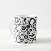 Elegante Schwarz-Weiß-Tasse Kaffeetasse (Vorderseite Links)
