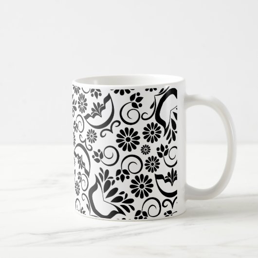 Elegante Schwarz-Weiß-Tasse Kaffeetasse (Rechts)