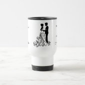 Elegante Schwarz-Weiß-Tasse Save the Date Hochzeit Reisebecher (Mittel)