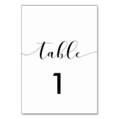 Elegante Schwarz-Weiß-Tischnummer Tischnummer (Rückseite)