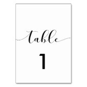 Elegante Schwarz-Weiß-Tischnummer Tischnummer (Vorderseite)