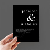 Elegante Schwarz-Weiß-Typografie Einladung