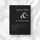 Elegante Schwarz-Weiß-Typografie Einladung