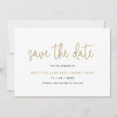Elegante Schwarz-Weiß-Typografie Moderne Hochzeit Save The Date (Vorderseite)