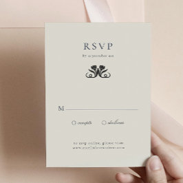 Elegante Schwarz-Weiß-UAWG RSVP Karte