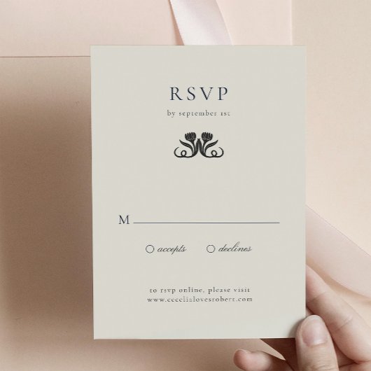 Elegante Schwarz-Weiß-UAWG RSVP Karte
