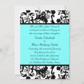 Elegante Schwarz, Weiß und Aquamarine Einladung zu (Vorderseite)