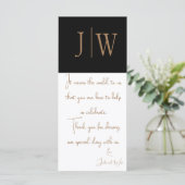 Elegante Schwarz, Weiß und Gold Hochzeit Vielen Da (Stehend Vorderseite)