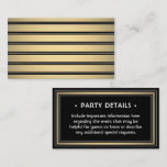 Elegante Schwarz-, Weiß- und Gold-Imitate - Detail Begleitkarte<br><div class="desc">Komplimieren Sie die Party Einladungen in Schwarz und Gold und erhalten Sie wichtige Informationen zu den passenden Gehäusekarten. Alle Formulierungen auf dieser Vorlage sind einfach zu anpassen für jeden Anlass. Diese Karte enthält die Feste Details Ihrer Wahl wie Anfahrtsbeschreibung, Website, besondere Wünsche, Unterkünfte, Empfang, uAwg, etc. Das Design besticht durch...</div>