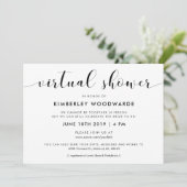 Elegante Schwarz-Weiß Virtual Dusche Einladung (Stehend Vorderseite)