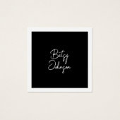 Elegante Schwarz-Weiß-Visitenkarte (Vorderseite)