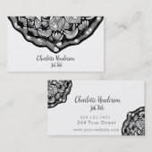 Elegante Schwarz-Weiß-Visitenkarte Visitenkarte (Vorne/Hinten)