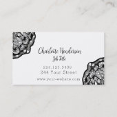 Elegante Schwarz-Weiß-Visitenkarte Visitenkarte (Rückseite)