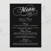 Elegante Schwarz-Weiß-Vorlagen zum Hochzeitsmenü Menükarte (Vorderseite)