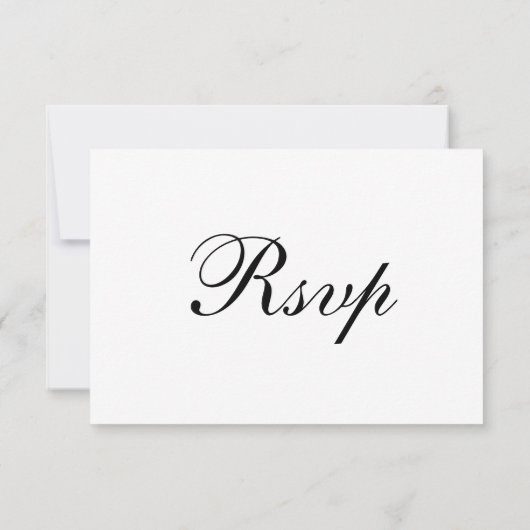 Elegante Schwarz-Weiß-Wahl Meal Wedding RSVP (Rückseite)