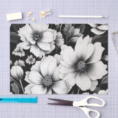 Elegante Schwarz-Weiß-Wasserfarbe Seidenpapier (Handwerk)