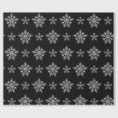 Elegante Schwarz-Weiß-Weihnachtselemente Geschenkpapier (Flach)