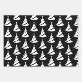 Elegante Schwarz-Weiß-Weihnachtselemente Geschenkpapier Set (Vorderseite 3)