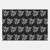 Elegante Schwarz-Weiß-Weihnachtselemente Geschenkpapier Set (Vorderseite 2)