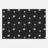 Elegante Schwarz & Weiß Weihnachtsherzen Schneeflo Geschenkpapier Set (Vorderseite 3)