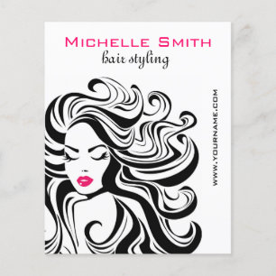 Elegante Schwarz-Weiß-Wellige Frisur Haarverlänger Flyer