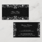 Elegante Schwarz-Weiß-Wirbel Visitenkarte (Vorne/Hinten)