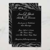 Elegante Schwarz-Weiß-Zebra-Hochzeit Einladung (Vorne/Hinten)
