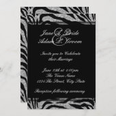 Elegante Schwarz-Weiß-Zebra-Hochzeit Einladung (Vorne/Hinten)