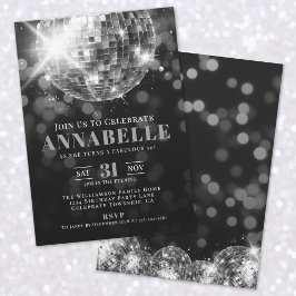 Elegante Schwarz-weiße 50. Geburtstagsparty Einladung