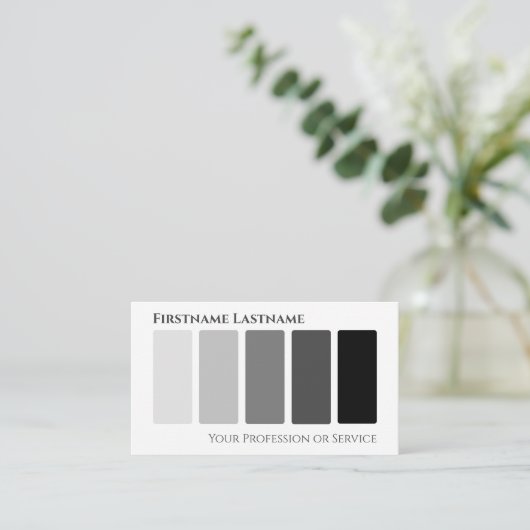 Elegante Schwarz-weiße abstrakte Formen QR-Code Visitenkarte (Stehend Vorderseite)