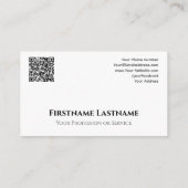 Elegante Schwarz-weiße abstrakte Formen QR-Code Visitenkarte (Rückseite)