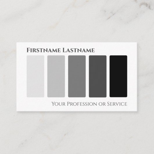 Elegante Schwarz-weiße abstrakte Formen QR-Code Visitenkarte (Vorderseite)