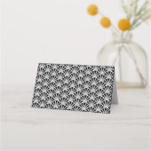 Elegante Schwarz-weiße Art Deco Hochzeit Platzkarte (Rückseite)