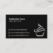 Elegante Schwarz-weiße Bäckerei Visitenkarte (Vorderseite)
