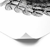 Elegante Schwarz-weiße Barnowling-Illustration Fotodruck (Ecke)