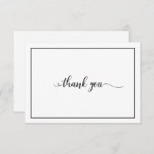 Elegante Schwarz-weiße Begräbniskarte Dankeskarte (Vorne/Hinten)