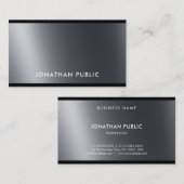 Elegante Schwarz-weiße Berufliche Cool Moderne Sch Visitenkarte (Vorne/Hinten)