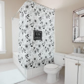 Elegante, schwarz-weiße Blume duschen den Vorhang (Beispiel)