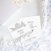 Elegante, schwarz-weiße Blume Quadratische Visitenkarte