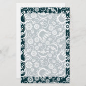 Elegante Schwarz-weiße Blumengeschichten Briefpapier (Vorne/Hinten)