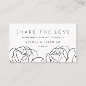 Elegante Schwarz-weiße Blumenhochzeit Die Liebe te Begleitkarte (Vorderseite)