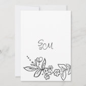 Elegante Schwarz-weiße Blumenpracht Save the Date Einladung (Rückseite)