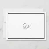 Elegante schwarz-weiße Blumenspitze Danke Einladung (Rückseite)