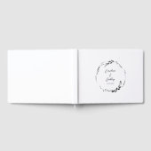 Elegante Schwarz-weiße Blumenzeremonie Gästebuch (Voll)