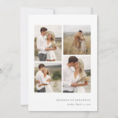 Elegante Schwarz-weiße Boho Foto Collage Wedding Save The Date (Rückseite)